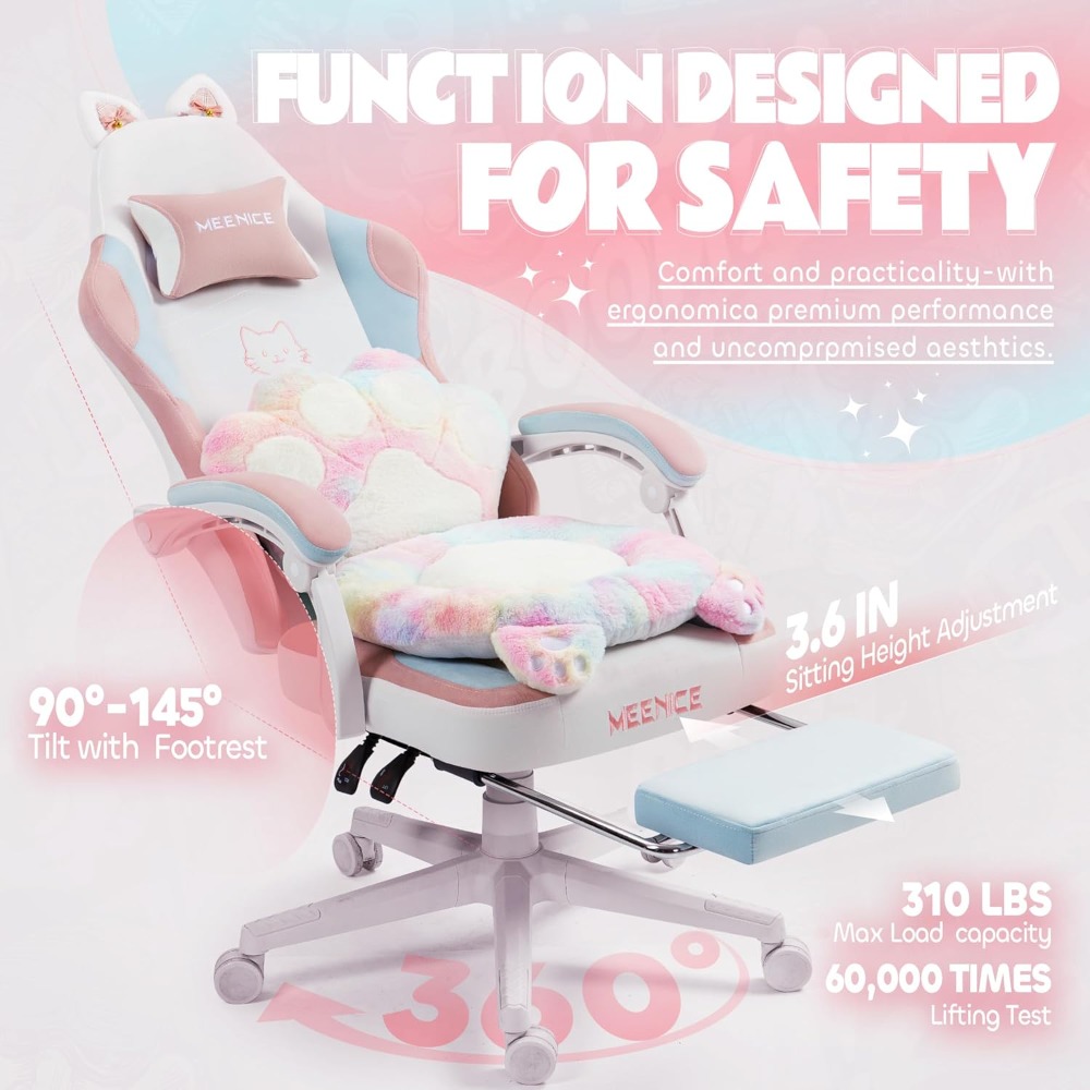 Gaming Chair Cute with Cat Ear - Pc Gaming Girl 评论和价格