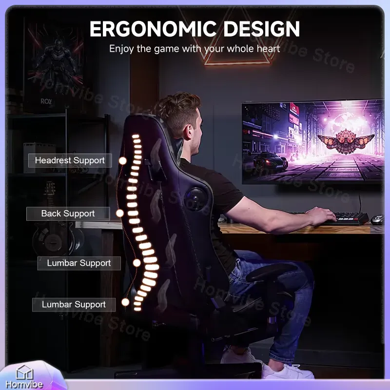 Ergonomic Gaming Chair with Bl - Gaming Speaker 评论和价格